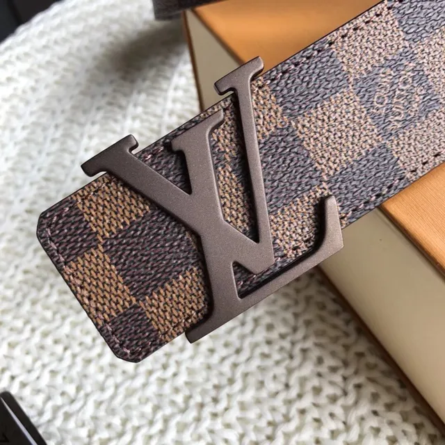 Louis Vuitton LV Initiales Damier Ebène حزم جلد بنمط مربعات 6