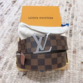 路易威登 LV Initiales Damier Ebène 皮革腰带