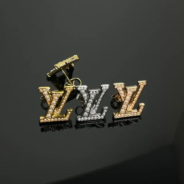 Louis Vuitton LV Monogram Pearl-Encrusted Stud Earrings 3