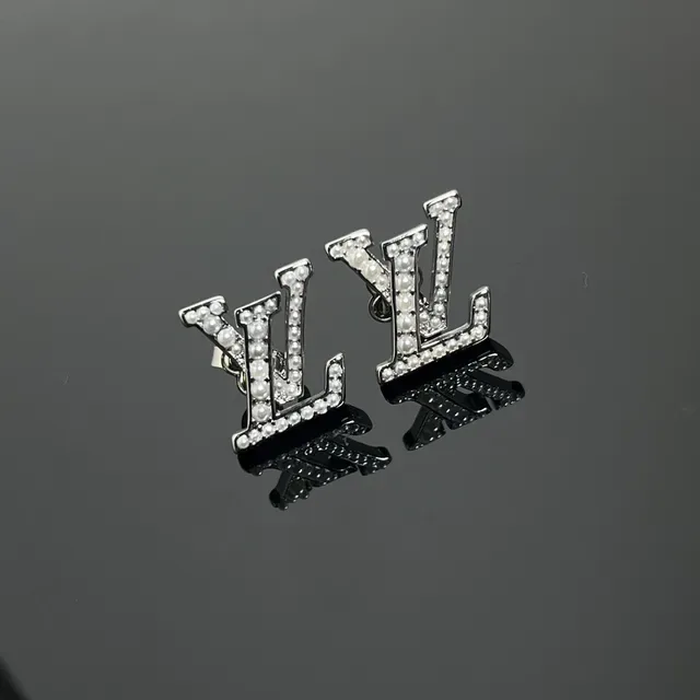Louis Vuitton LV Monogram Pearl-Encrusted Stud Earrings 5