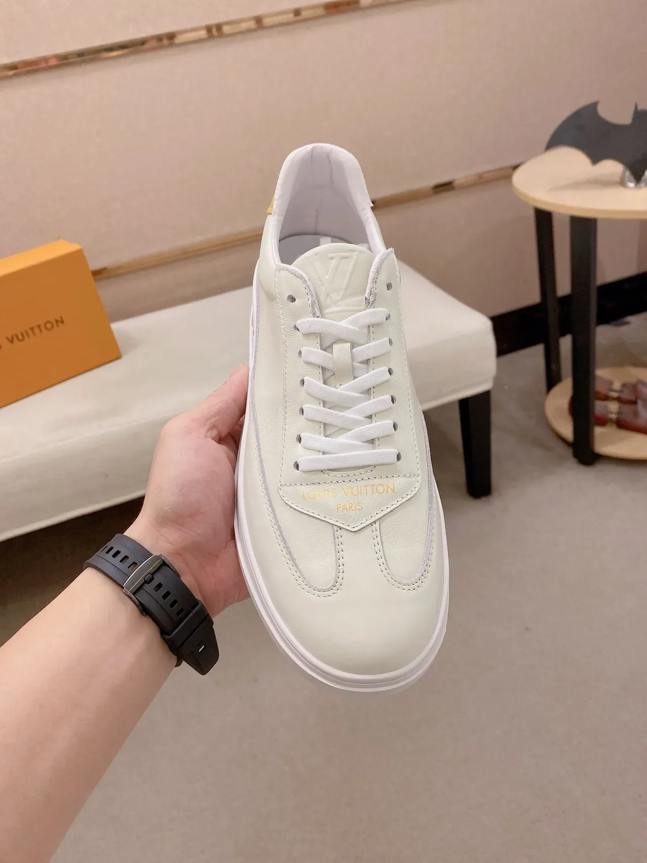 Louis Vuitton LV Trainer Beige Gold Low-Top Zapatillas Lifestyle de Cuero 5