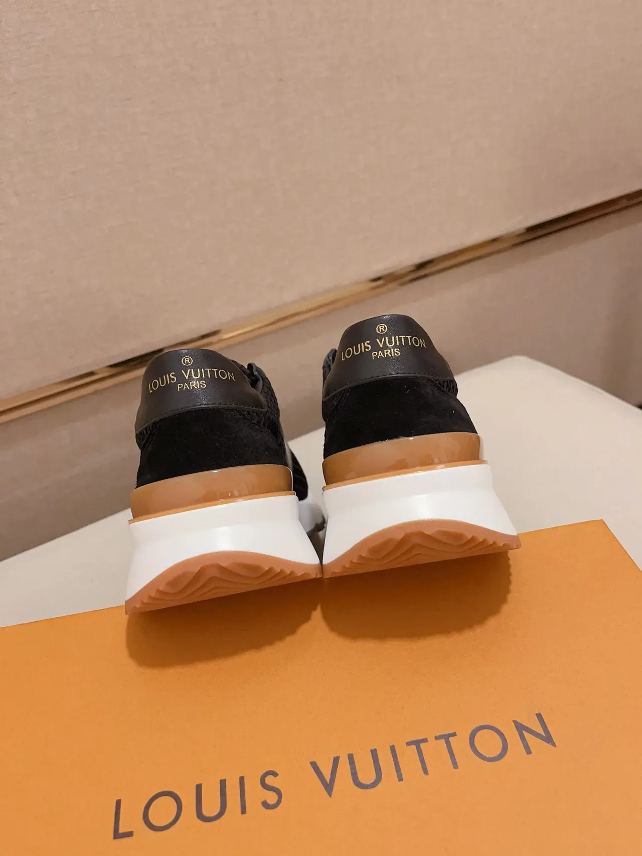 Louis Vuitton LV Trainer Black Beige Knit Upper Leather Side Panel Lifestyle Sneakers 8