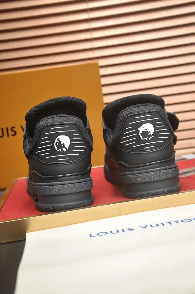 Louis Vuitton LV Trainer Noir Argent Monocrome Studded Strap System Lifestyle Sneakers 2