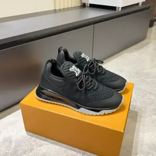 Louis Vuitton LV Trainer Negro Blanco Upper Knit Unidad Aire Translucida Lifestyle Sneakers