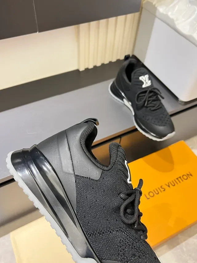 Louis Vuitton LV Trainer Black White Knit Upper Translucent Air Unit Lifestyle Sneakers 3