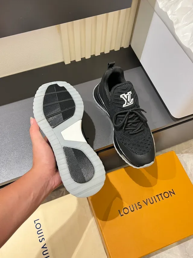 Louis Vuitton LV Trainer Black White Knit Upper Translucent Air Unit Lifestyle Sneakers 4