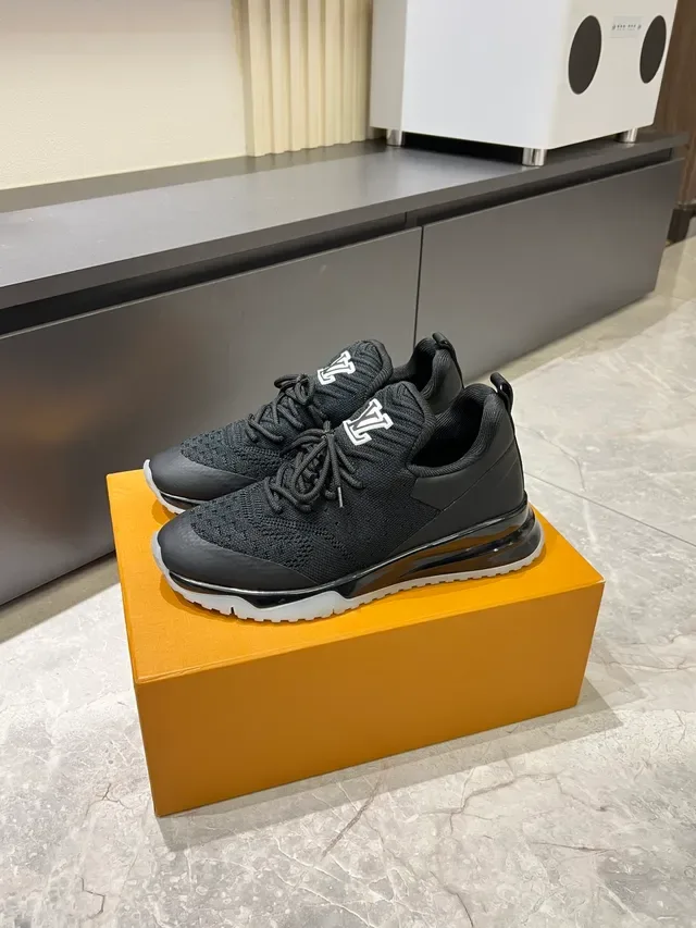 Louis Vuitton LV Trainer Black White Knit Upper Translucent Air Unit Lifestyle Sneakers 5