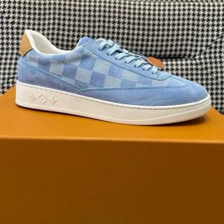 Louis Vuitton LV Trainer Zapatillas Azules Beige Ante Damier a Cuadros Lifestyle Sneakers
