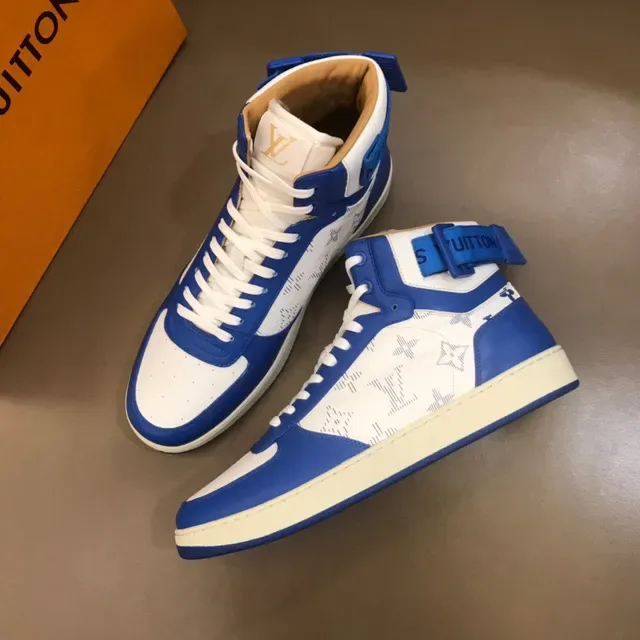 Louis Vuitton LV Trainer Blue White High-Top Monogram Canvas Lifestyle Sneakers 8