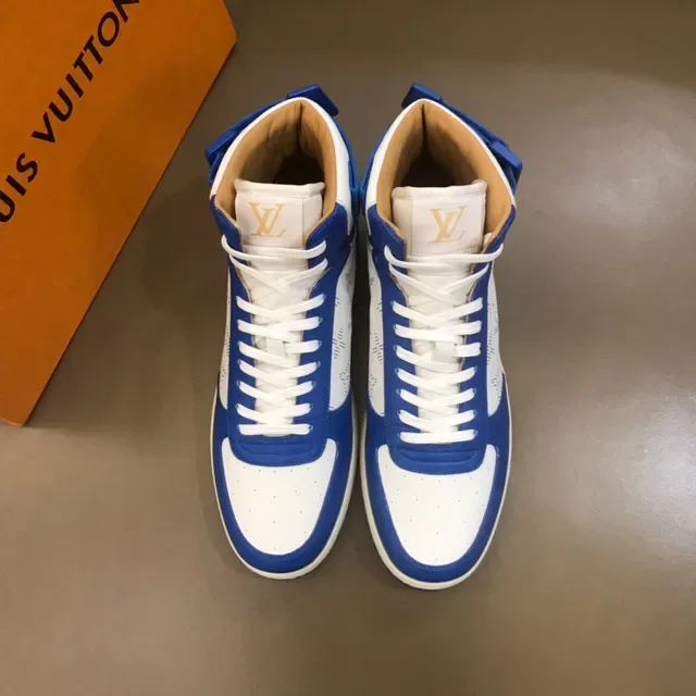 Louis Vuitton LV Trainer Blue White High-Top Monogram Canvas Lifestyle Sneakers 9