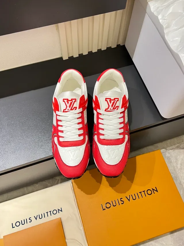 Louis Vuitton LV Trainer Red White Low-Top Mixed-Material Lifestyle Sneakers 5
