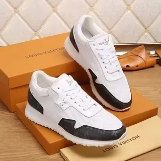 Louis Vuitton LV Trainer 白色黑色网布鞋面 米字纹皮革面板 生活方式运动鞋