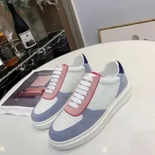 Louis Vuitton LV Trainer 白色蓝色撞色印花压花皮革生活方式运动鞋