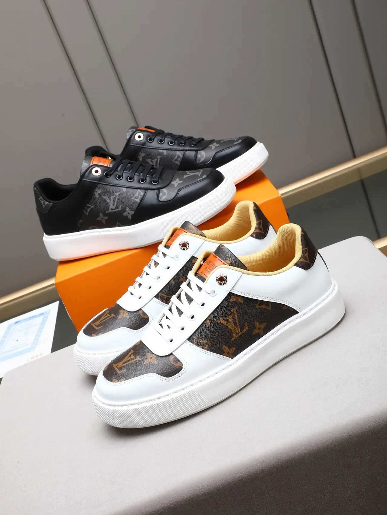 Louis Vuitton LV Trainer White Brown Low-Top Monogram Canvas Lifestyle Sneakers 2