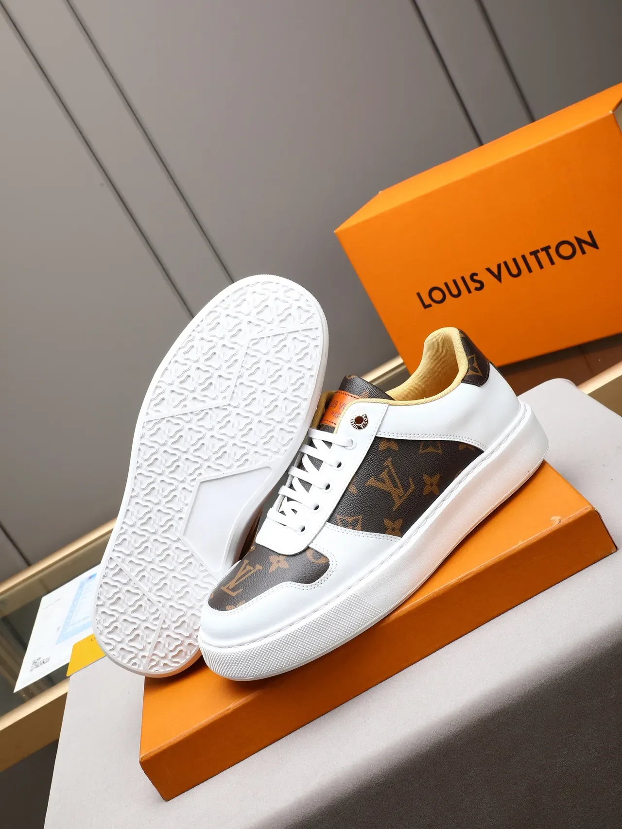 Louis Vuitton LV Trainer White Brown Low-Top Monogram Canvas Lifestyle Sneakers 5