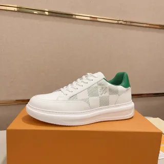 Louis Vuitton LV Trainer Blancos Verdes Low-Top Cuero Superior Lifestyle Sneakers