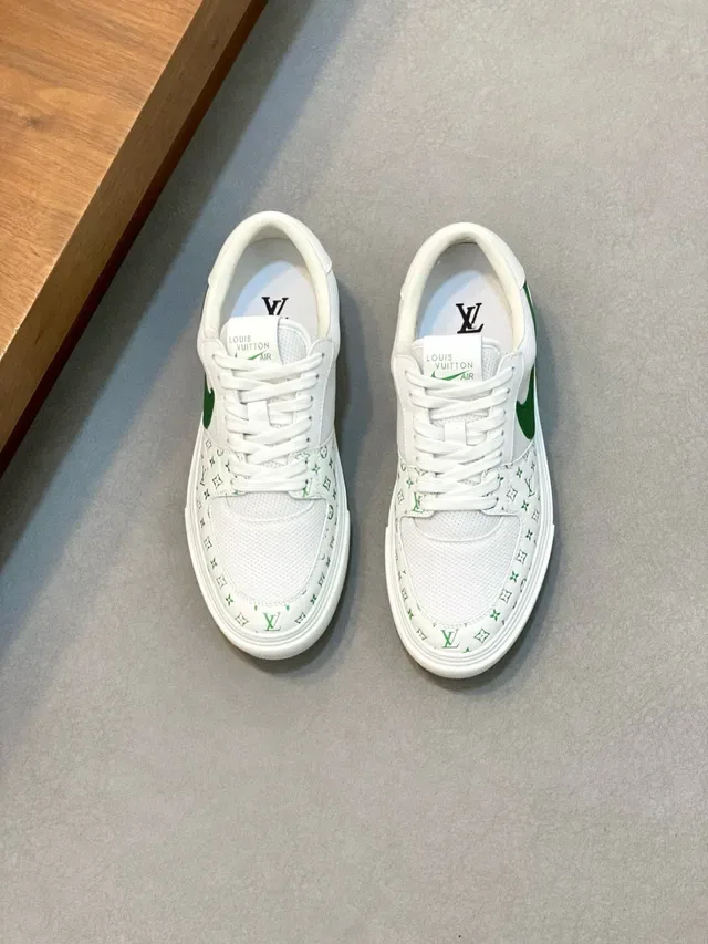 Louis Vuitton LV Trainer Blancs Verts Monogram-Printed Low-Top Lifestyle Sneakers 2