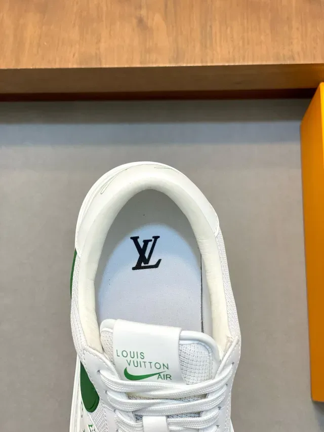 Louis Vuitton LV Trainer Blancs Verts Monogram-Printed Low-Top Lifestyle Sneakers 7