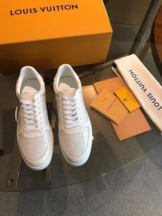 Louis Vuitton LV Trainer White Monogram-Coated Leather Circular Embossed Medallion Lifestyle Sneakers 3