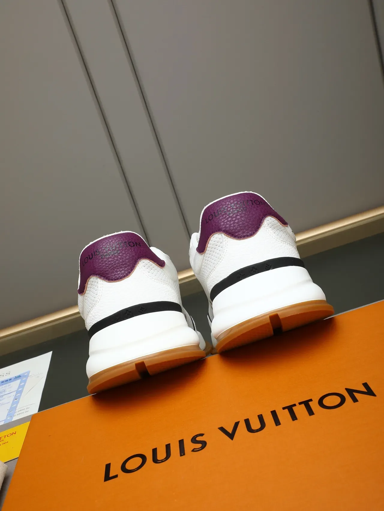 Louis Vuitton LV Trainer White Purple Mesh Upper Oversized Monogram Lifestyle Sneakers 3