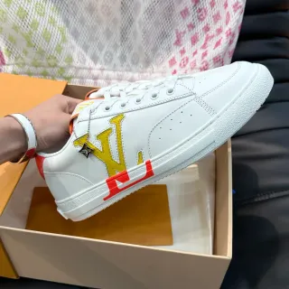 Louis Vuitton LV Trainer Sneakers Lifestyle Branco Amarelo Low-Top Couro Superior