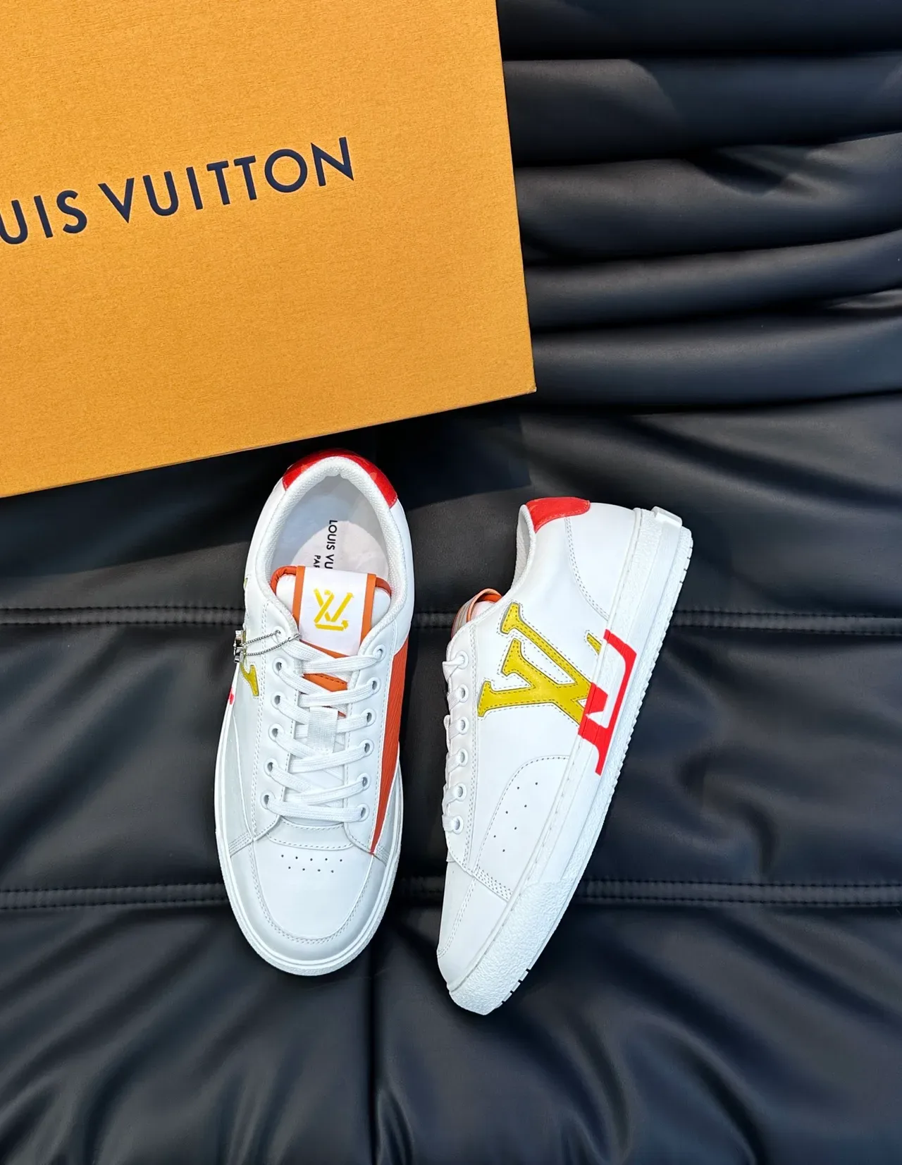Louis Vuitton LV Trainer White Yellow Low-Top Leather Upper Lifestyle Sneakers 5