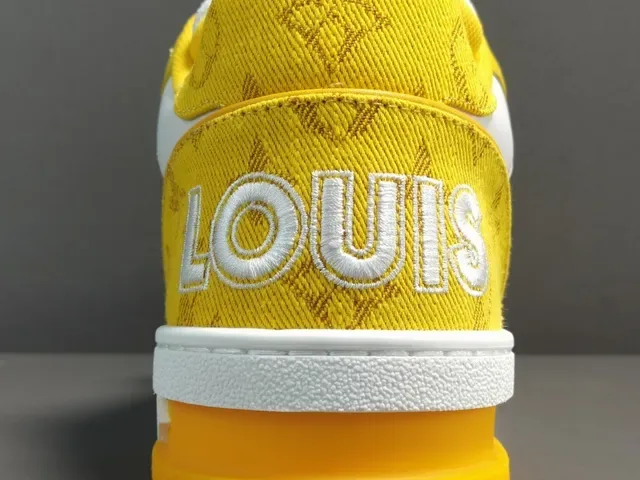 Louis Vuitton LV Trainer Yellow White Low-Top Monogram Textile Lifestyle Sneakers 2