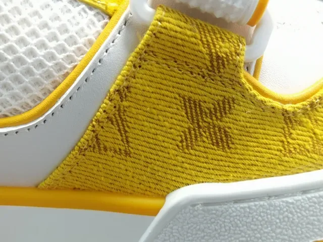 Louis Vuitton LV Trainer Yellow White Low-Top Monogram Textile Lifestyle Sneakers 7