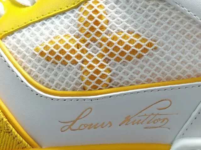 Louis Vuitton LV Trainer Yellow White Low-Top Monogram Textile Lifestyle Sneakers 9