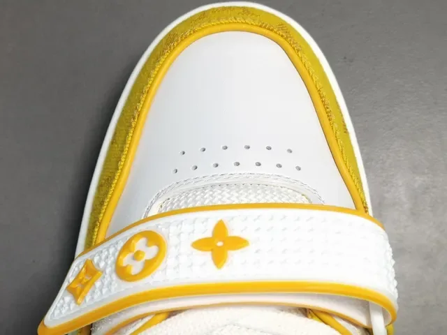 Louis Vuitton LV Trainer Yellow White Low-Top Monogram Textile Lifestyle Sneakers 10