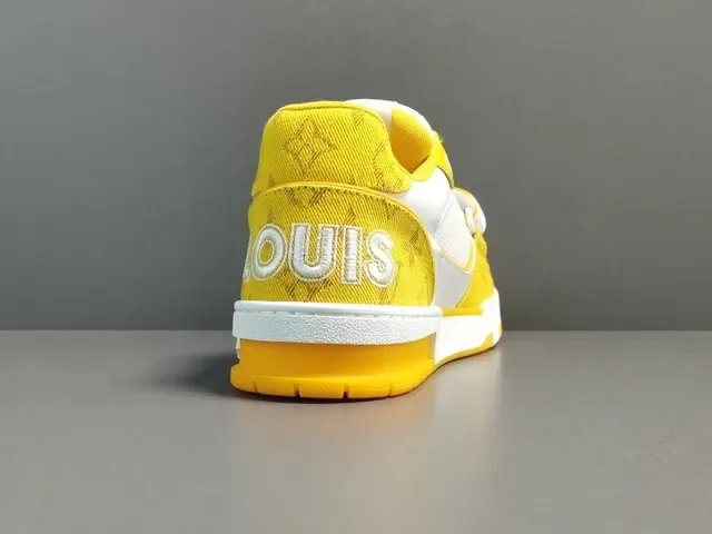 Louis Vuitton LV Trainer Yellow White Low-Top Monogram Textile Lifestyle Sneakers 13