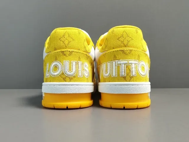 Louis Vuitton LV Trainer Yellow White Low-Top Monogram Textile Lifestyle Sneakers 14