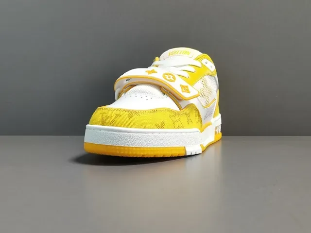 Louis Vuitton LV Trainer Yellow White Low-Top Monogram Textile Lifestyle Sneakers 16