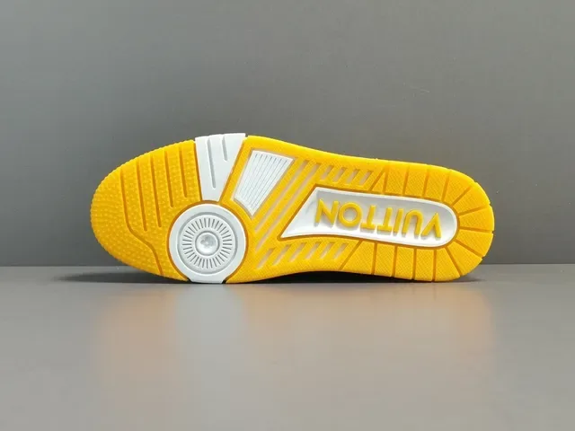 Louis Vuitton LV Trainer Yellow White Low-Top Monogram Textile Lifestyle Sneakers 17