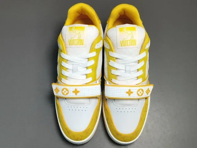 Louis Vuitton LV Trainer Yellow White Low-Top Monogram Textile Lifestyle Sneakers 18