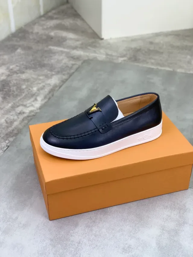 Louis Vuitton LV Twist Loafer কালো সাদা চামড়া Moc-Toe সেলাই 4