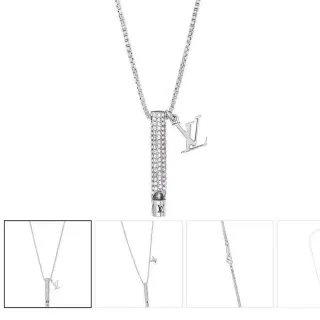 Colar pingente cilíndrico de cristais Pavé-Crystal Louis Vuitton LV Whistle