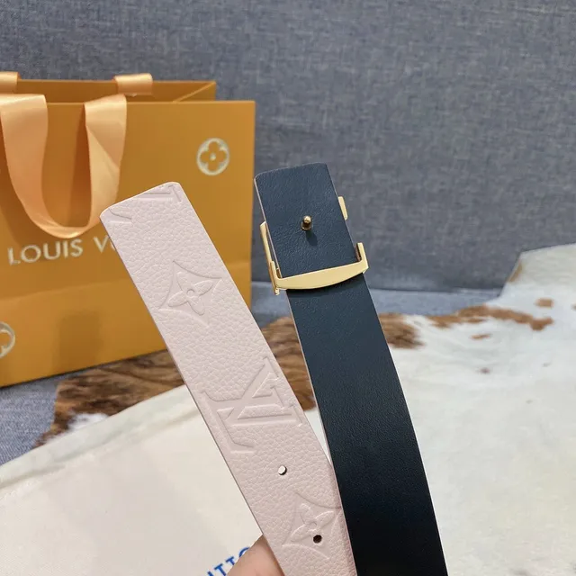 Louis Vuitton monogramme ceinture or rose LV boucle cuir ceinture 2