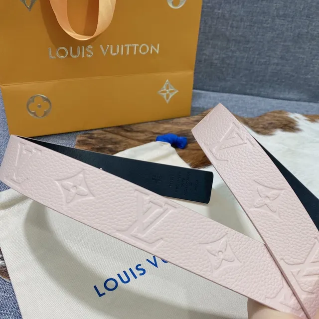 Louis Vuitton monogramme ceinture or rose LV boucle cuir ceinture 3