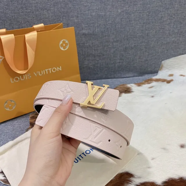 Louis Vuitton monogramme ceinture or rose LV boucle cuir ceinture 4