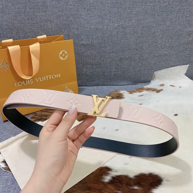 Louis Vuitton monogramme ceinture or rose LV boucle cuir ceinture 6