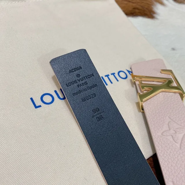 Louis Vuitton monogramme ceinture or rose LV boucle cuir ceinture 7
