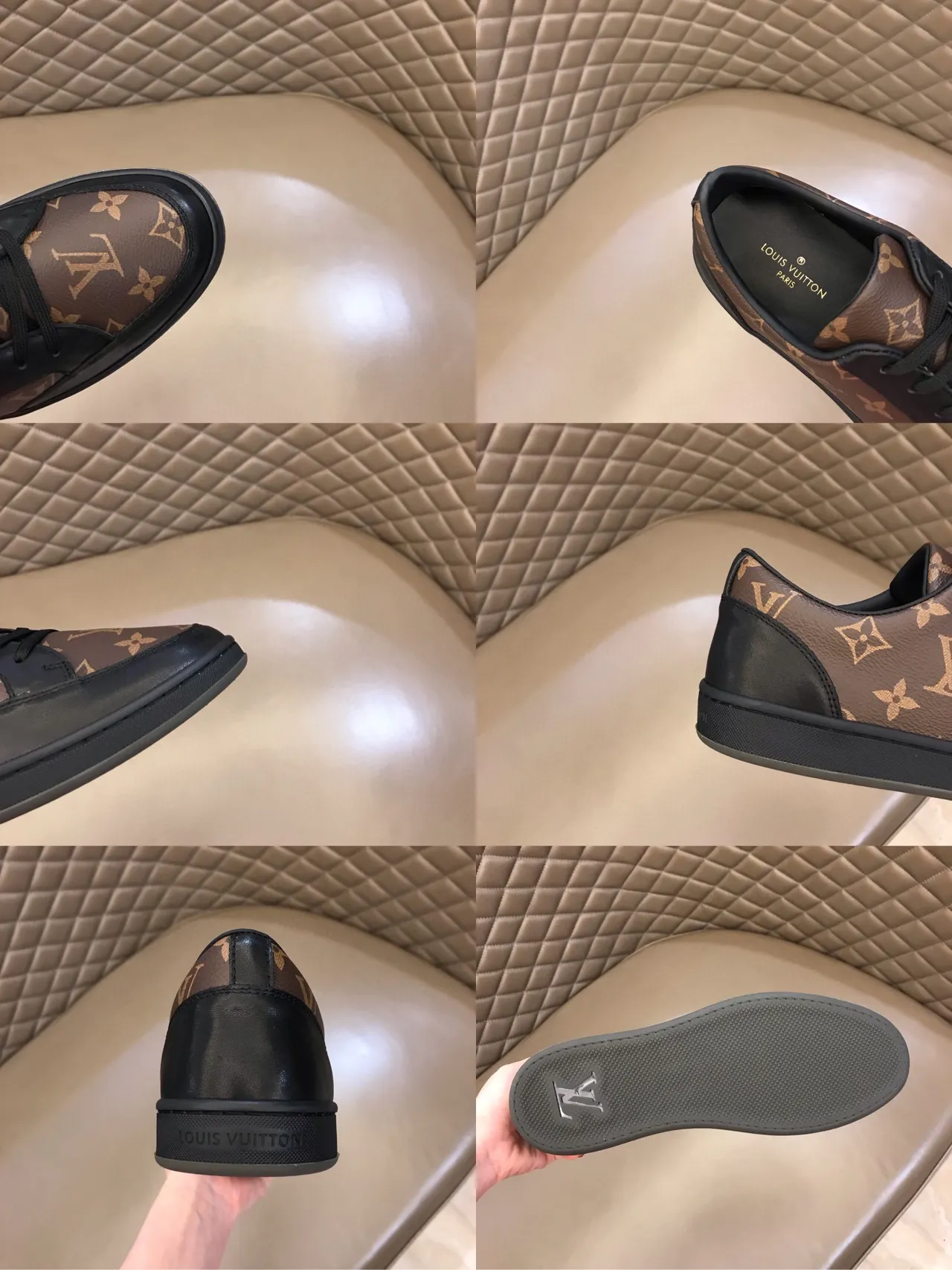 Louis Vuitton Monogram Canvas and Black Leather Low-Top Lifestyle Sneaker 2