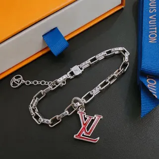 لويس فيتون Monogram سوار سلسلة فضي أحمر سوار