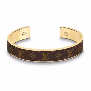 Louis Vuitton Monogram Cuff Brown and Gold Bracelet