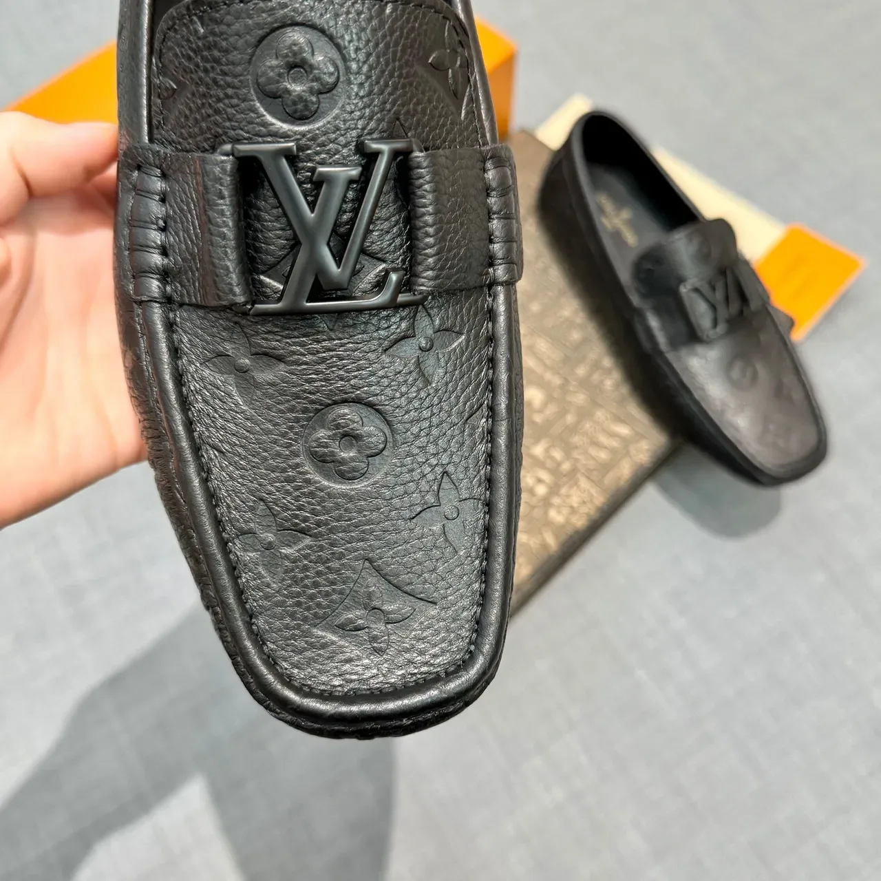 Louis Vuitton Monogram-Embossed Leather Loafer 3