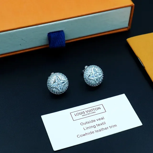 Louis Vuitton Monogram Flower Pavé Crystal Round Stud Earrings 8