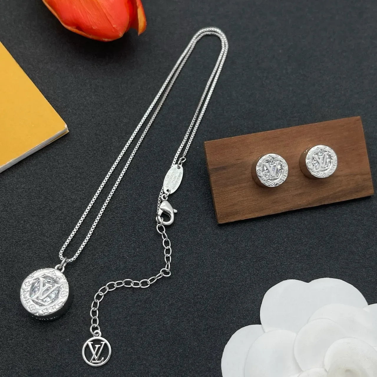Louis Vuitton Monogram Medallion Silver-Tone Necklace 5
