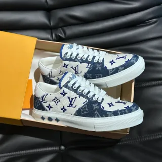 Louis Vuitton Monogram-Print Blancos y Navy Lifestyle Sneakers