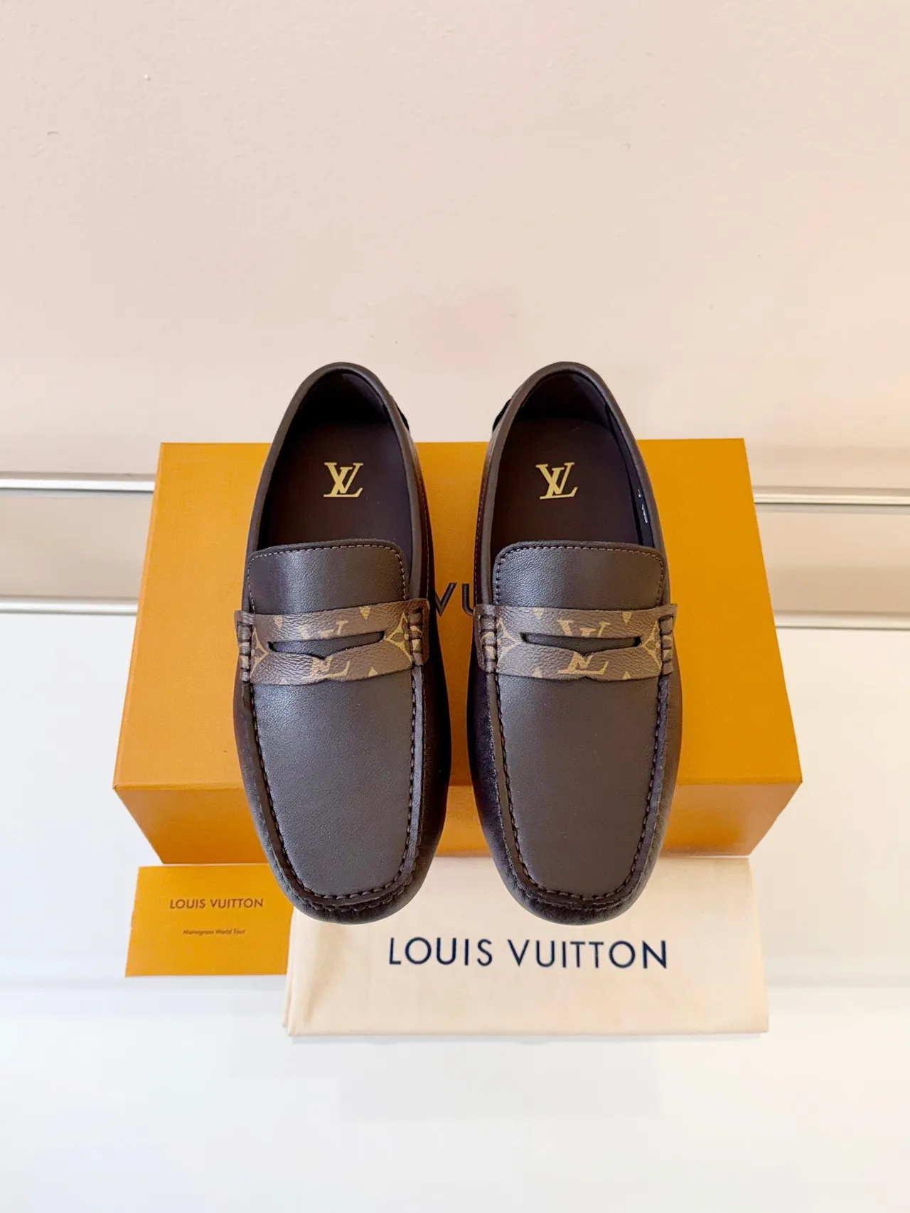 Louis Vuitton Monogram Strap Loafer Brown Leather Loafers 6